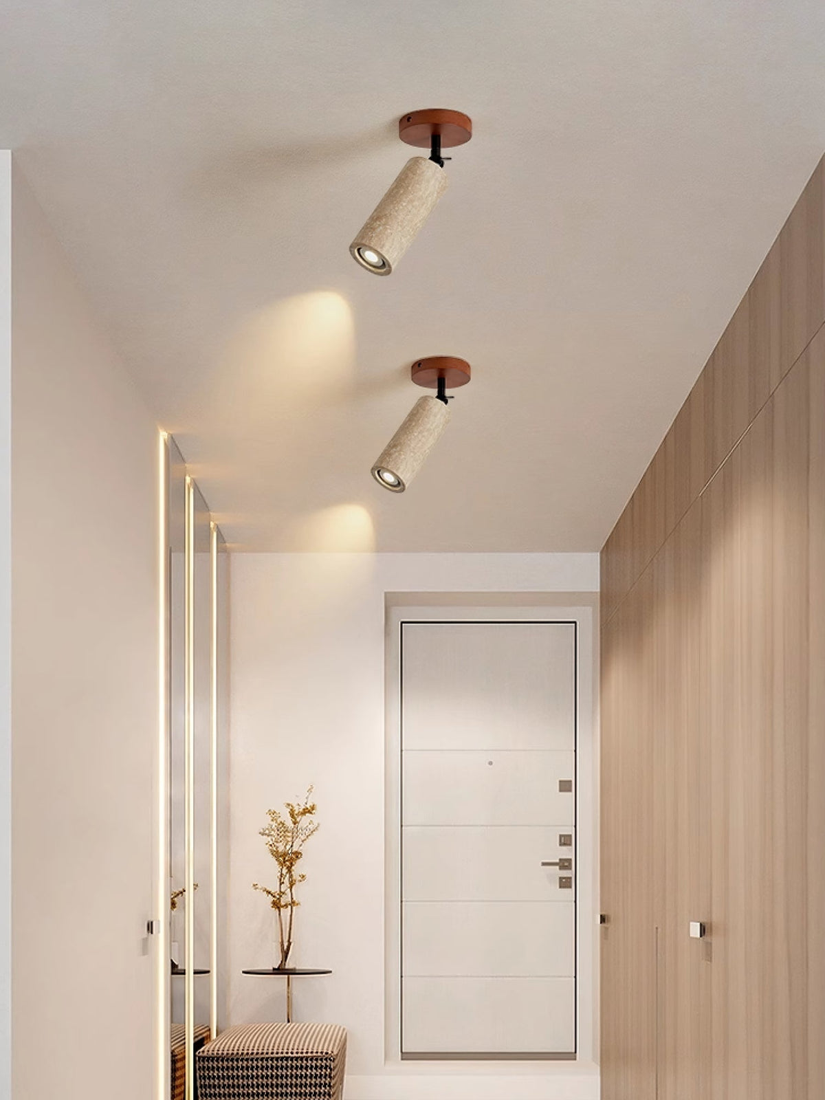 Cesilyra aplique de pared Tubo Cilíndrico travertino