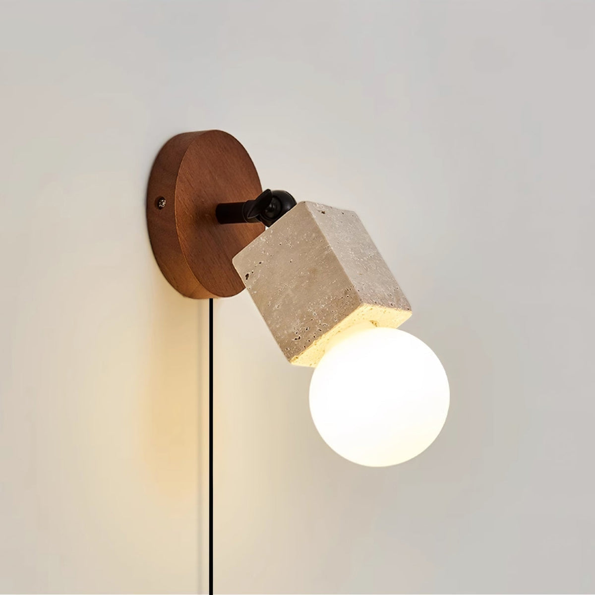 Norinira aplique de pared travertino enchufable