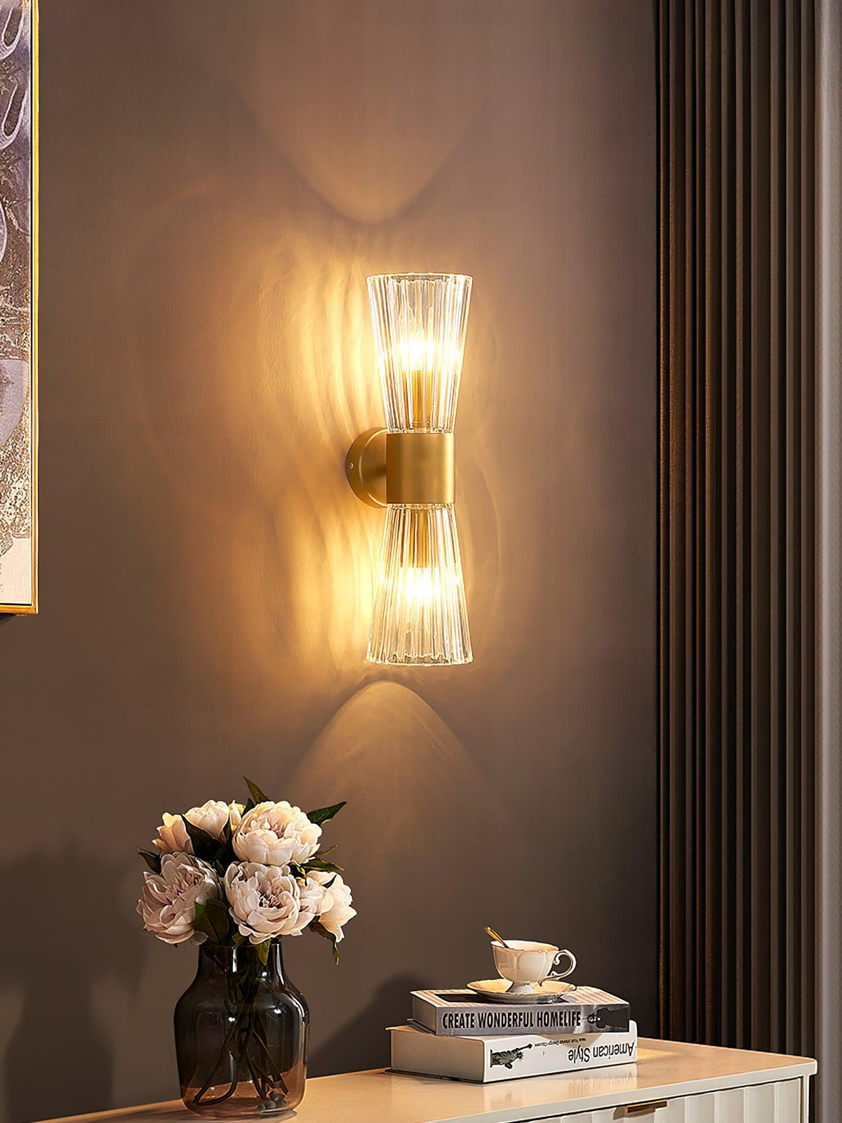 Cyrinenne aplique de pared de cristal