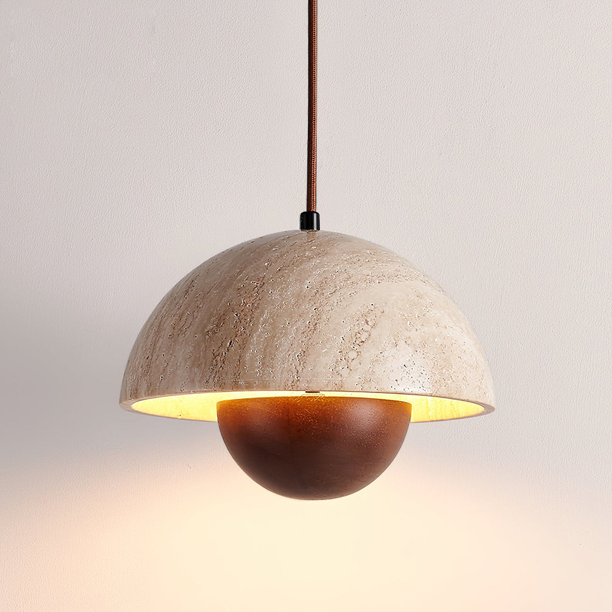 Cadorisra lámpara colgante travertino madera