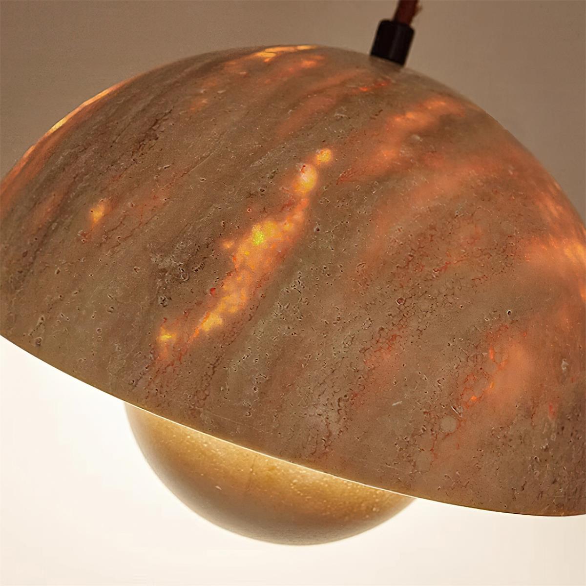 Cadorisra lámpara colgante travertino madera