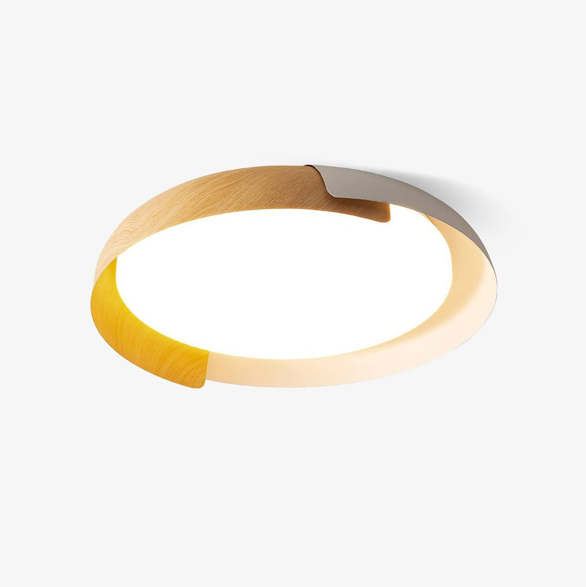 Nomino lámpara de techo redonda de acrílico y madera, estilo minimalista