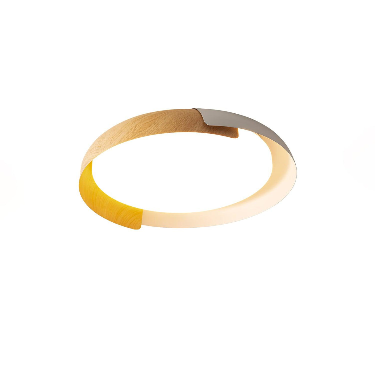 Nomino lámpara de techo redonda de acrílico y madera, estilo minimalista