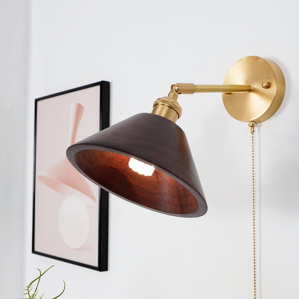 Rasen aplique de pared vintage de madera