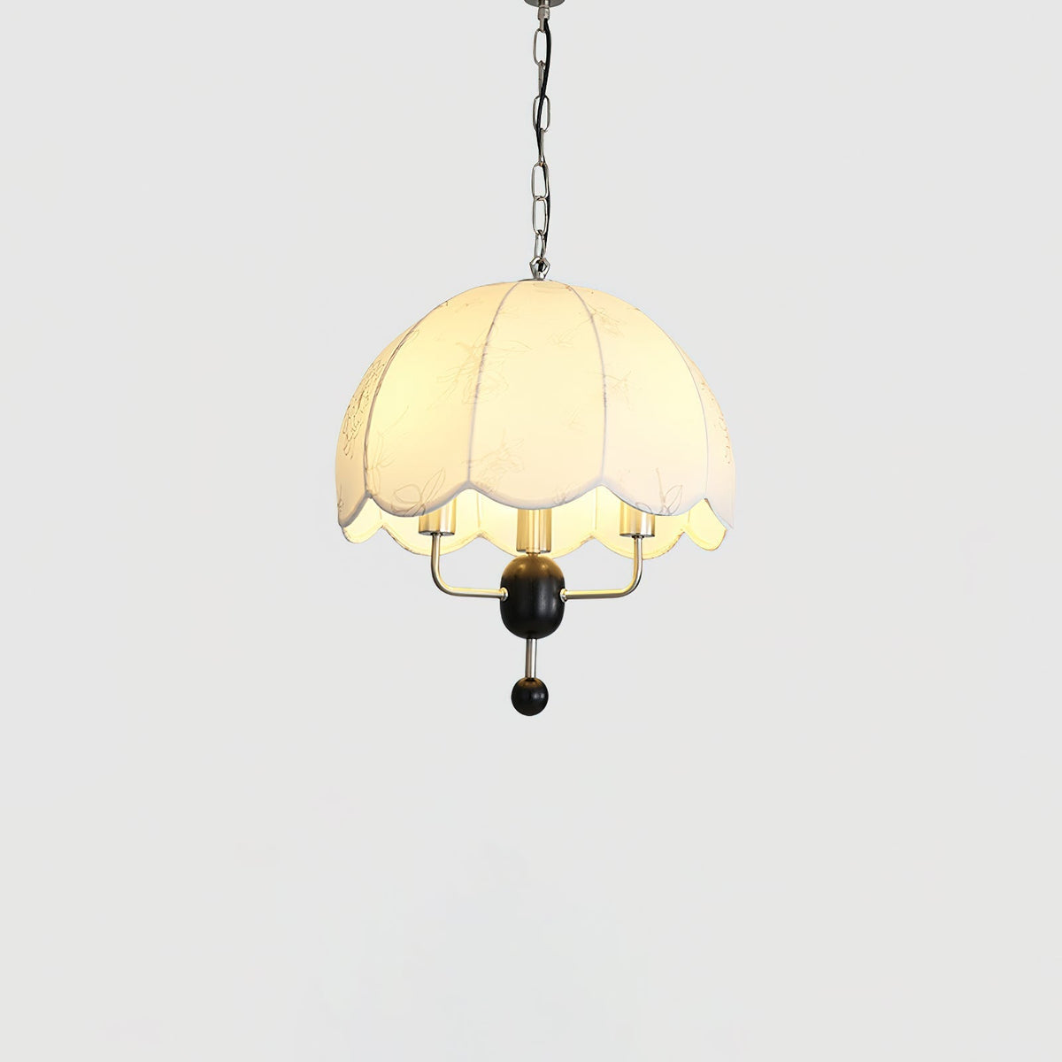 Ervaren lámpara colgante Vintage floración de tejido y madera