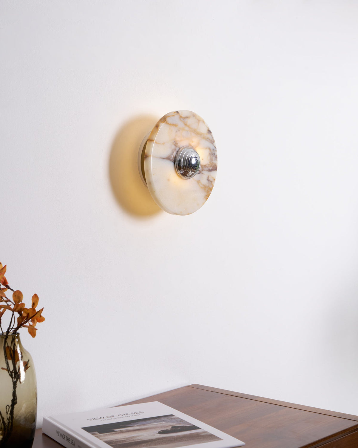 Aplique de pared de mármol disco LED moderno en varios colores
