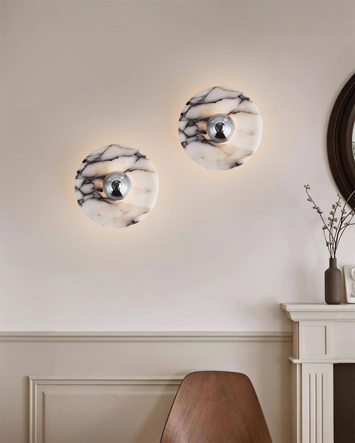 Aplique de pared de mármol disco LED moderno en varios colores