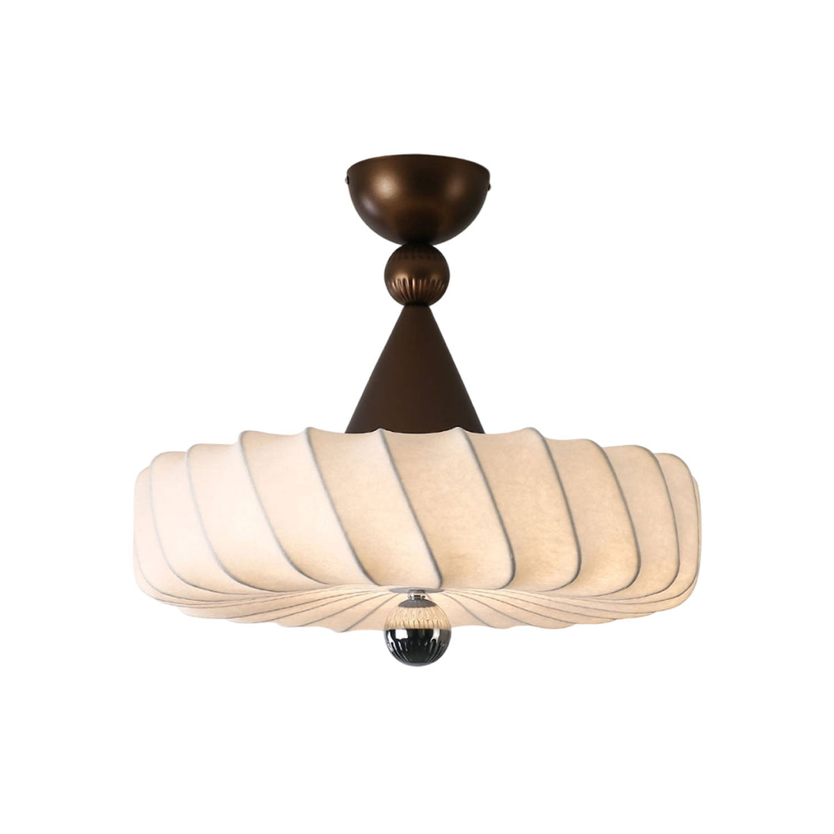 Zelore lámpara colgante Swirl de tela en bronce