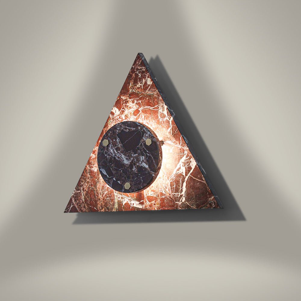 Pyramid aplique de pared de mármol rústico