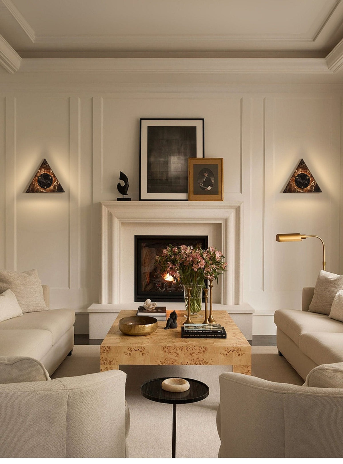 Pyramid aplique de pared de mármol rústico