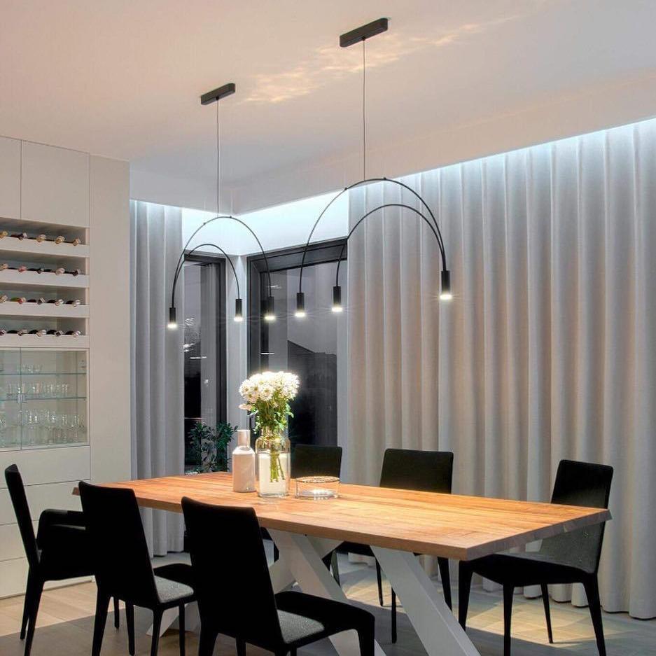 Noriel lámpara colgante minimalista con cilindros superpuestos para comedor cilíndrico