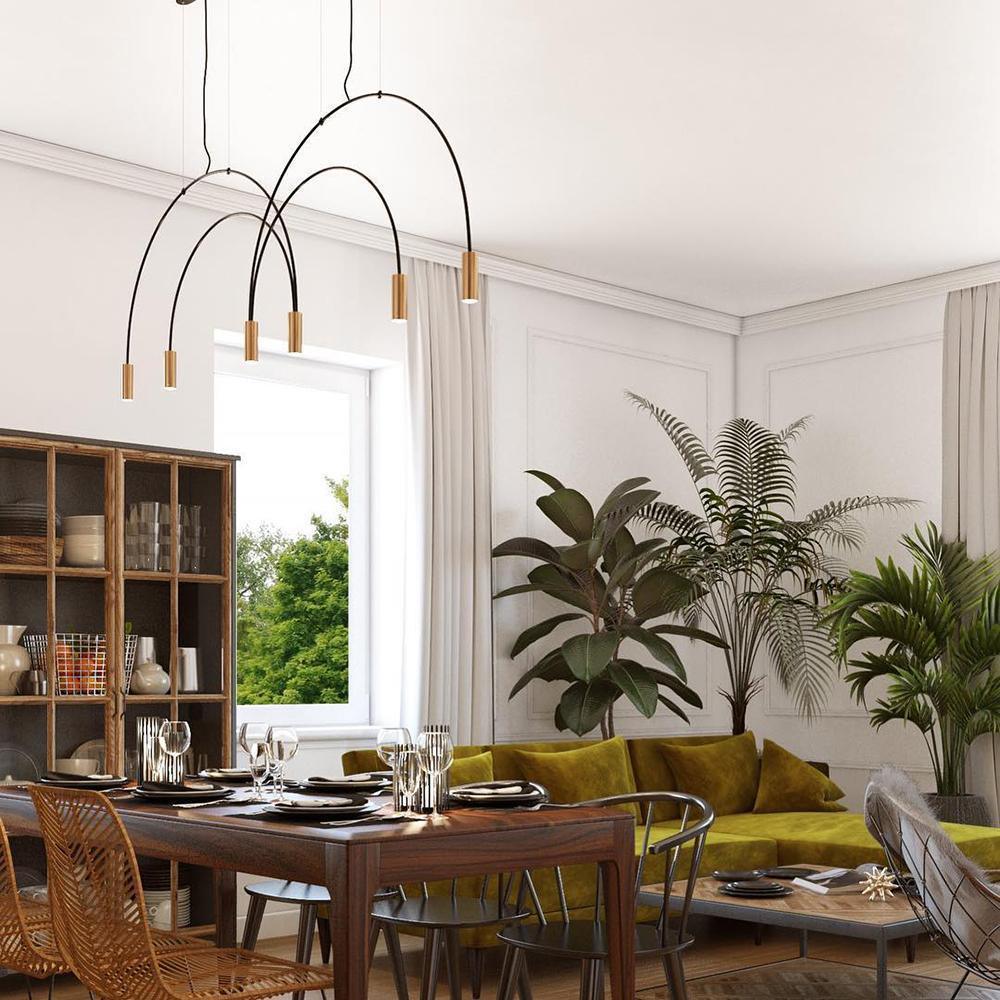 Noriel lámpara colgante minimalista con cilindros superpuestos para comedor cilíndrico
