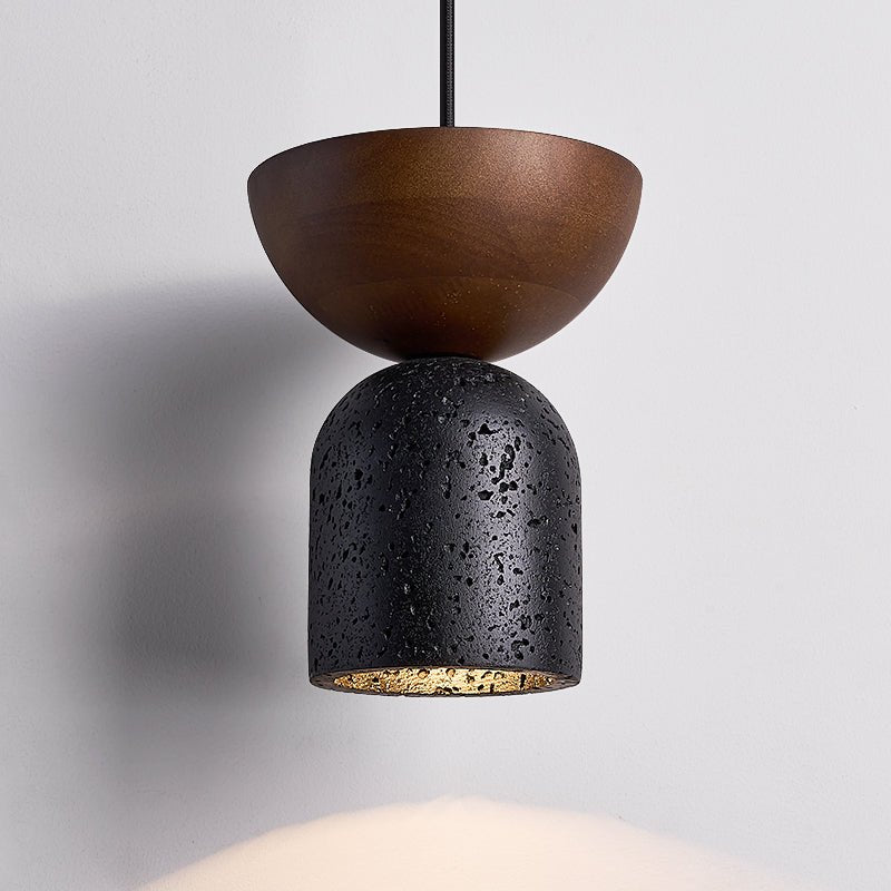 Theo lámpara colgante minimal negro travertino