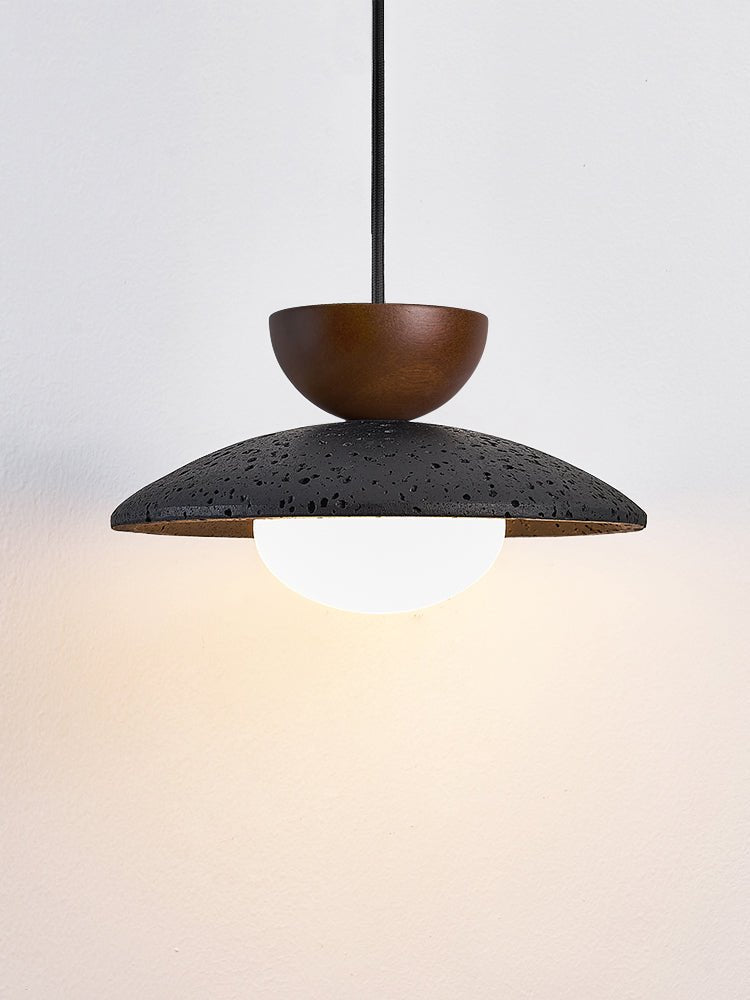 Ignis lámpara colgante cúpula travertino negro