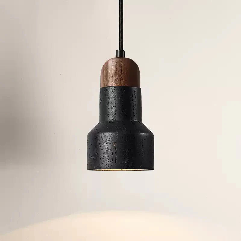 Foundry lámpara colgante moderna de travertino negro
