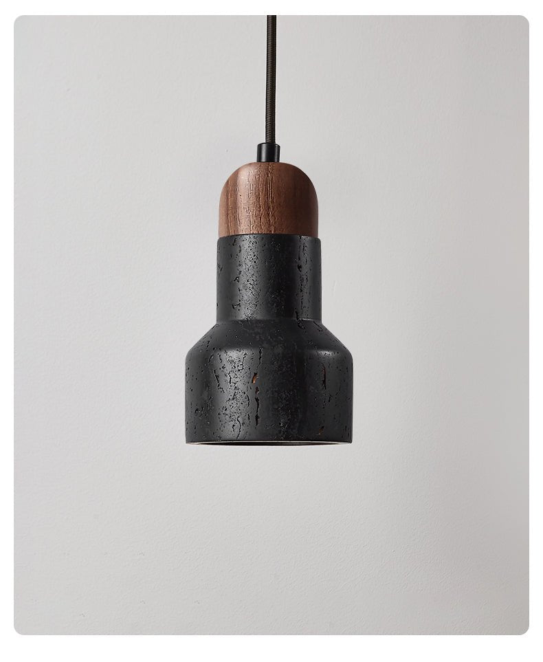 Foundry lámpara colgante moderna de travertino negro