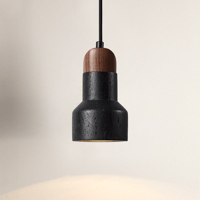 Foundry lámpara colgante moderna de travertino negro