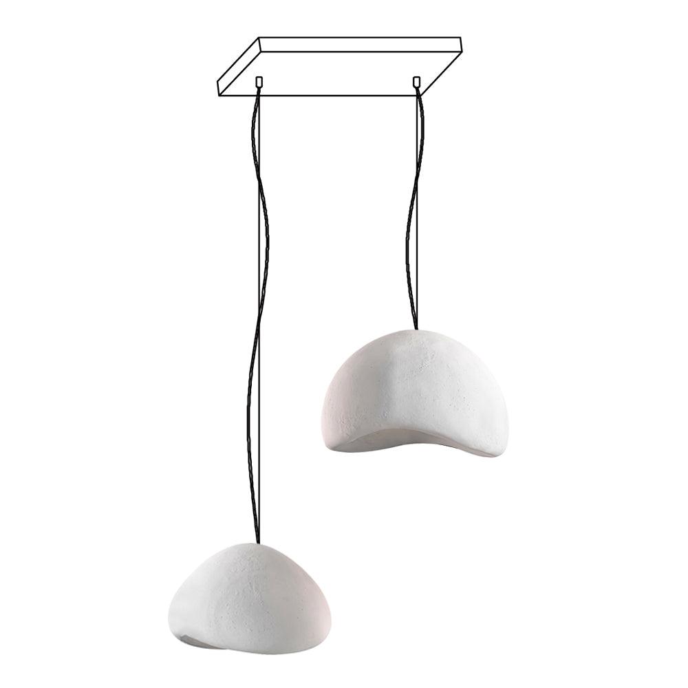 Lámpara de araña Wabi-Sabi Pebble Cluster Forma orgánica minimalista artística