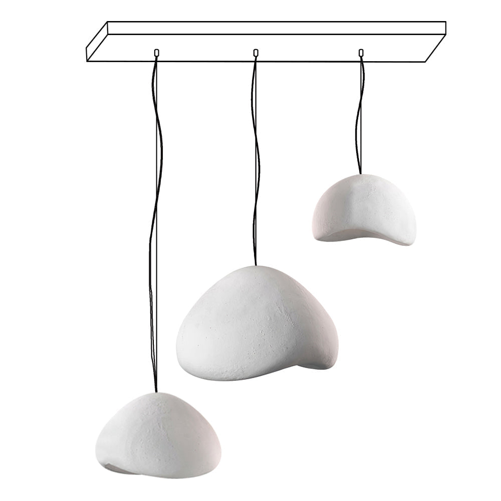 Lámpara de araña Wabi-Sabi Pebble Cluster Forma orgánica minimalista artística