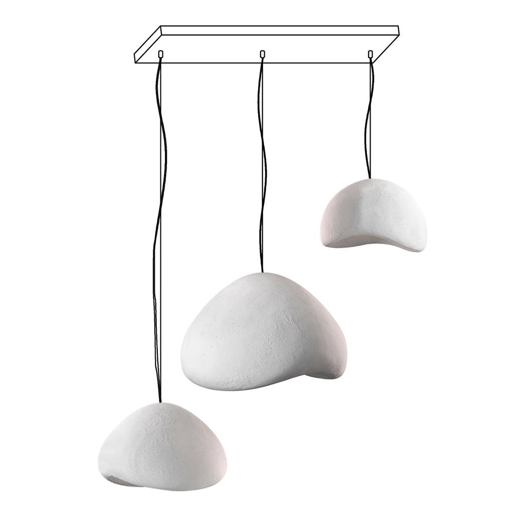 Lámpara de araña Wabi-Sabi Pebble Cluster Forma orgánica minimalista artística