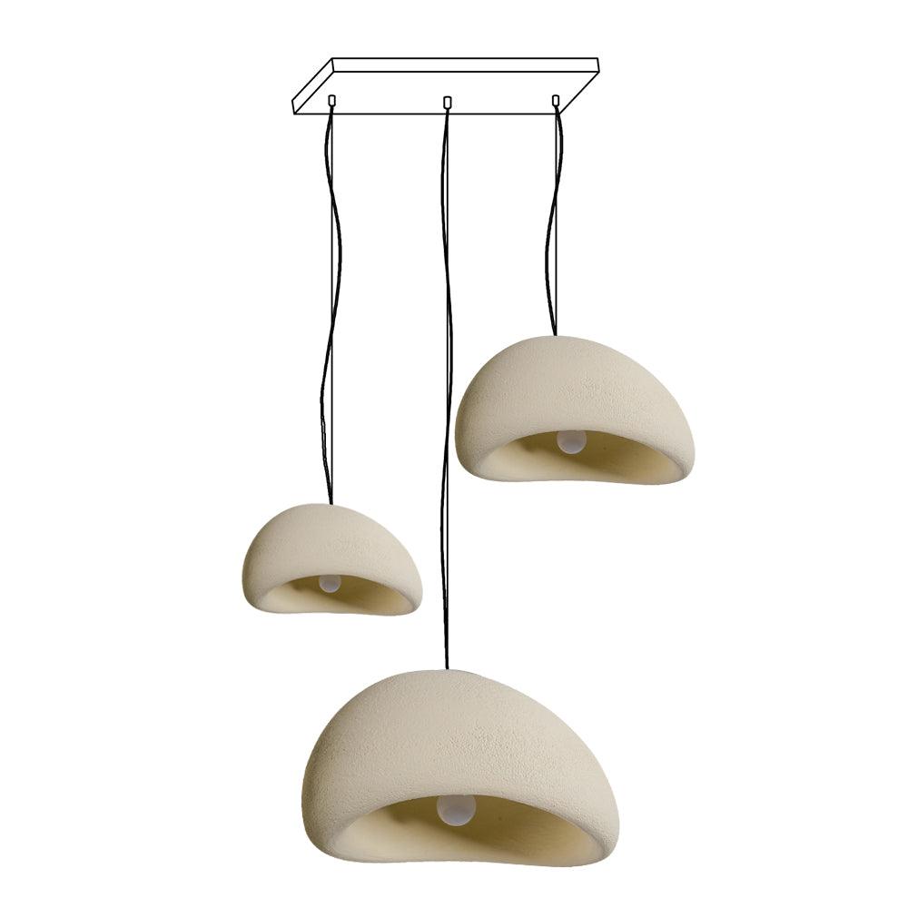 Lámpara de araña Wabi-Sabi Pebble Cluster Forma orgánica minimalista artística
