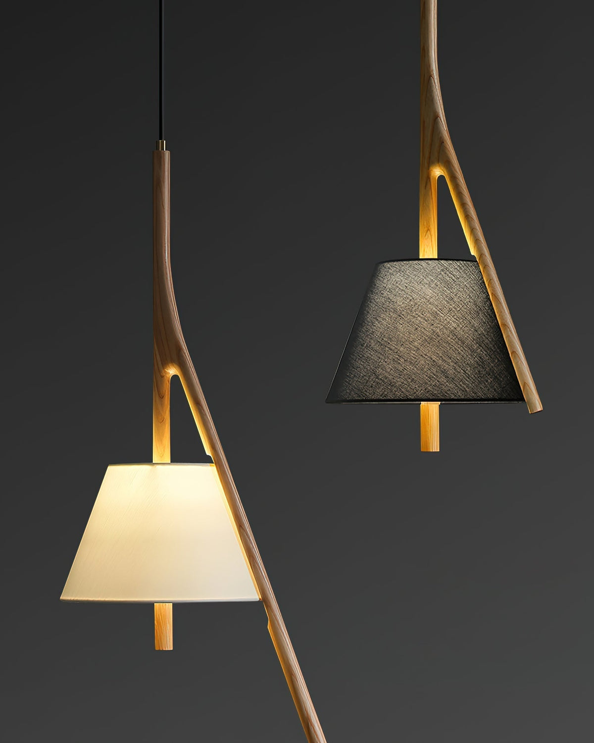 Zovenarae lámpara colgante triangular de madera