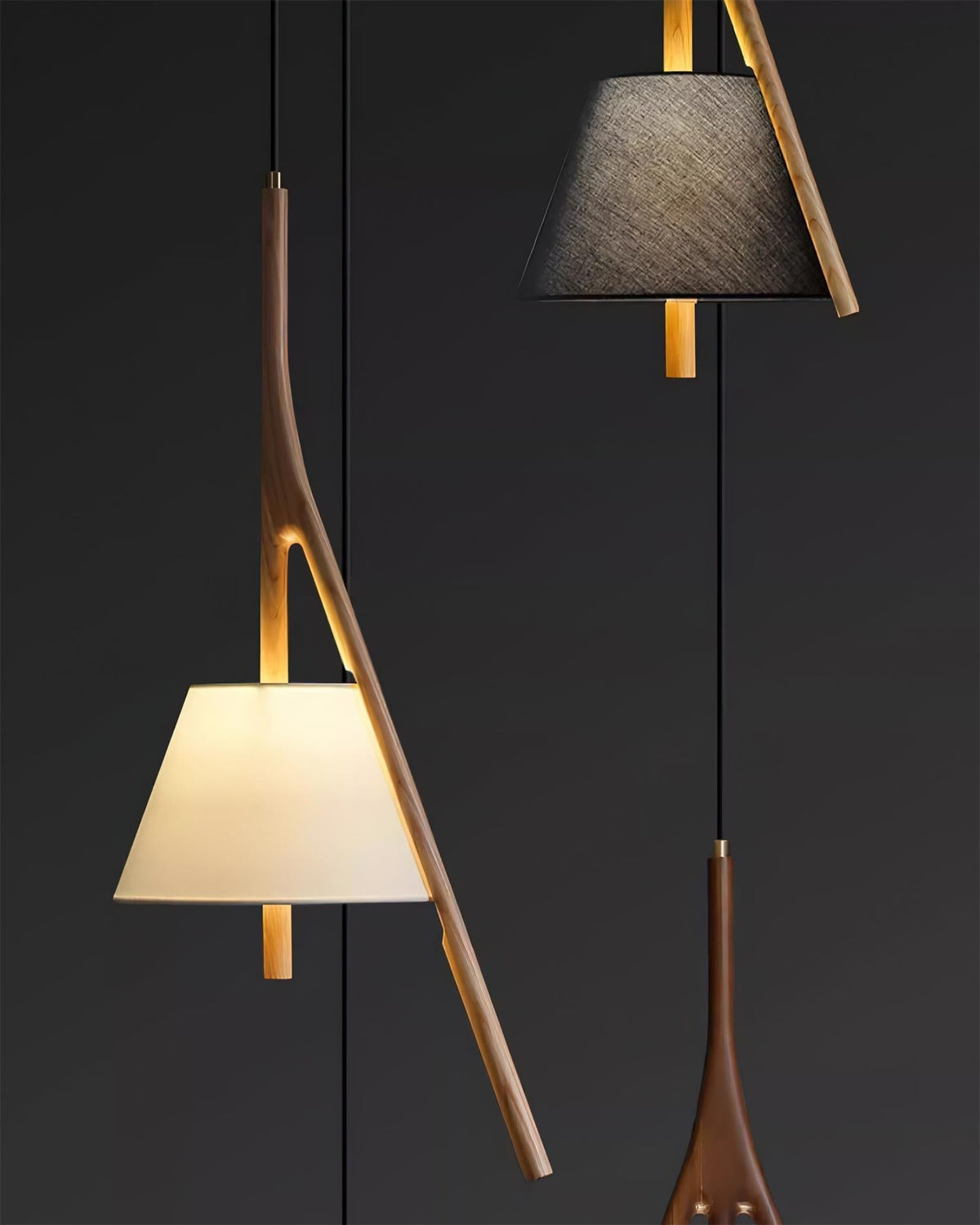 Zovenarae lámpara colgante triangular de madera