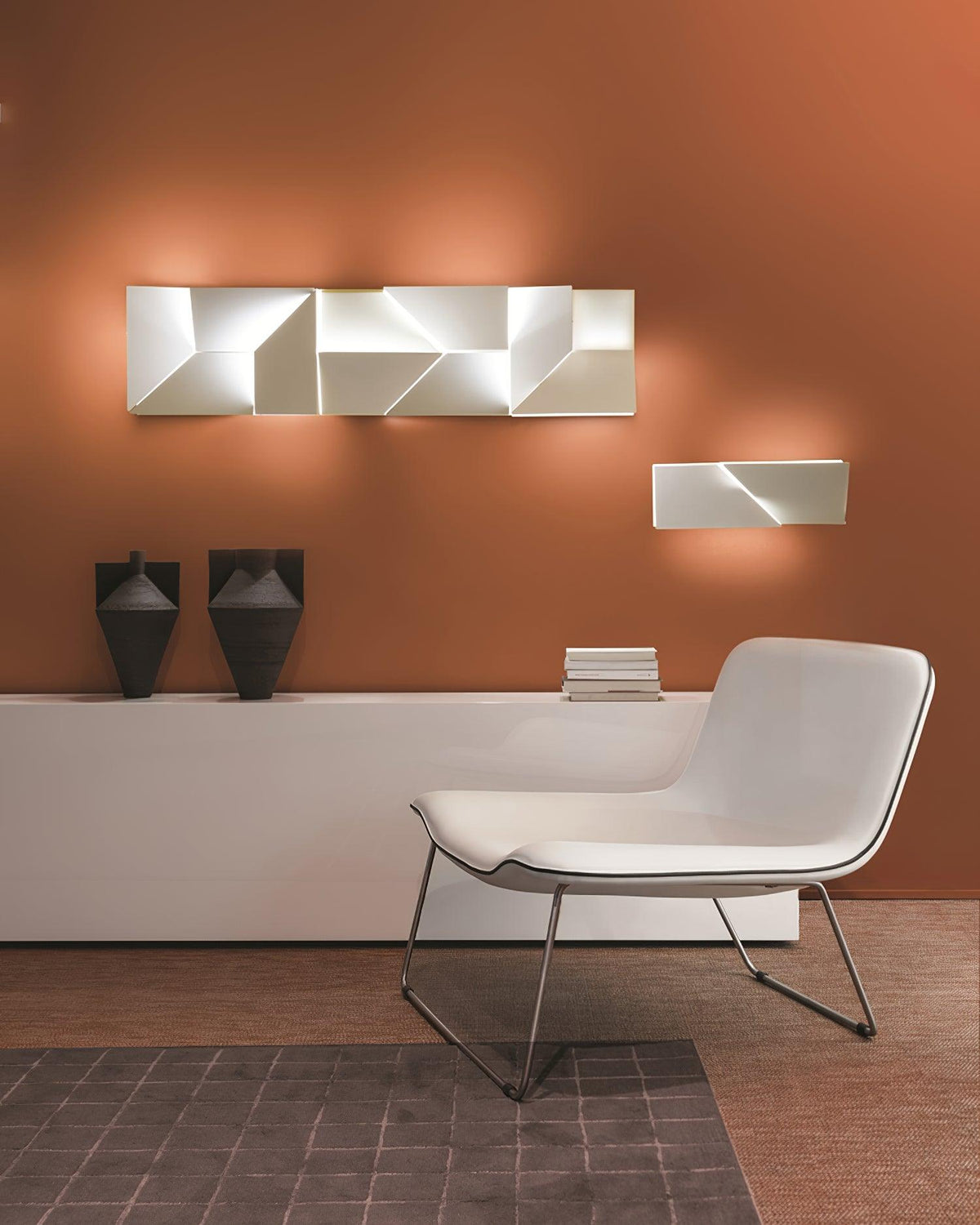 Aplique de pared 3D Paneles geométricos capa luz arte atenuación remota moderno