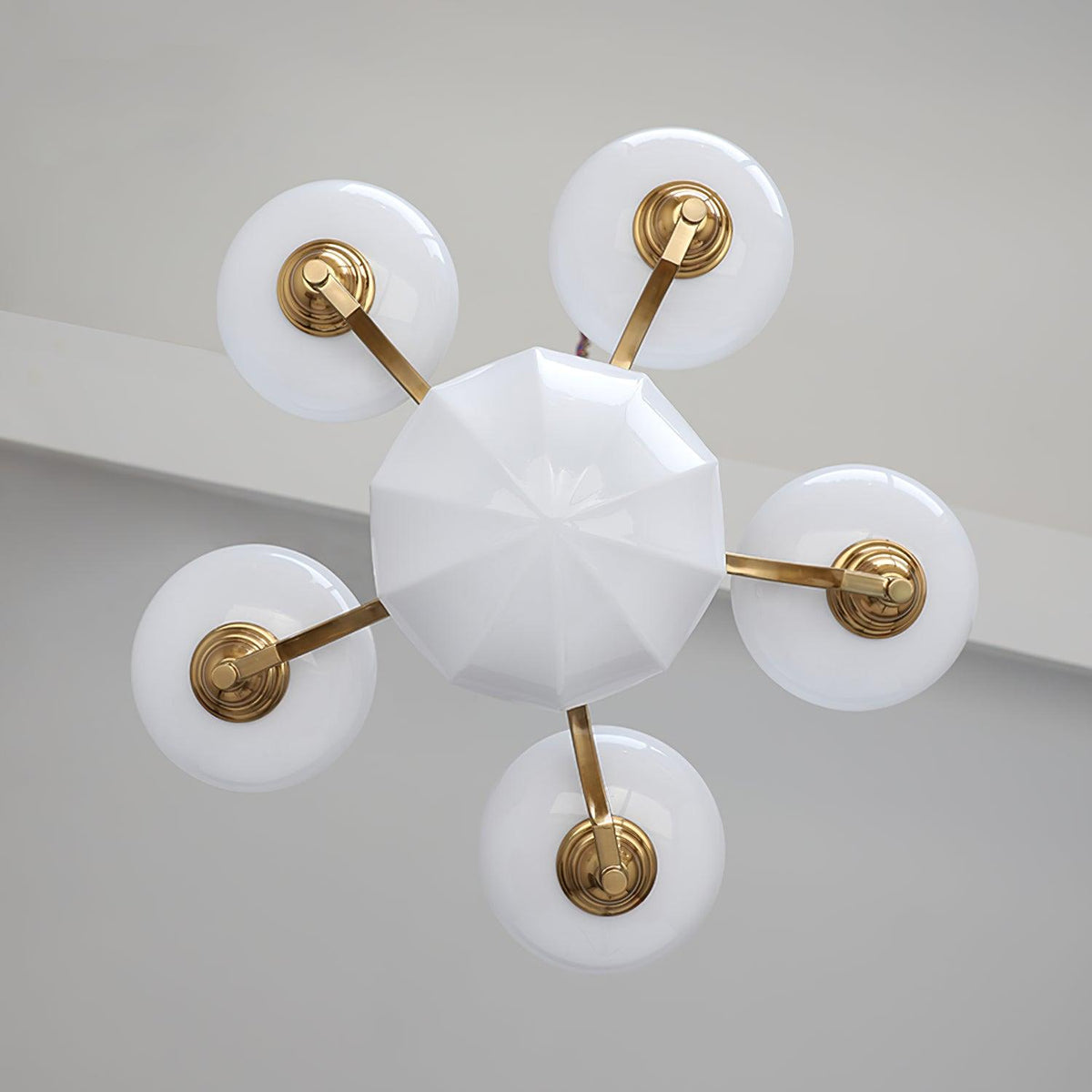 Veliniel lámpara de araña Warre Satin Nickel vidrio Hierro