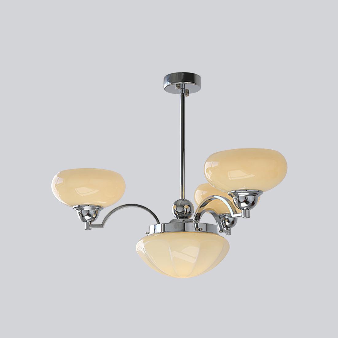 Veliniel lámpara de araña Warre Satin Nickel vidrio Hierro