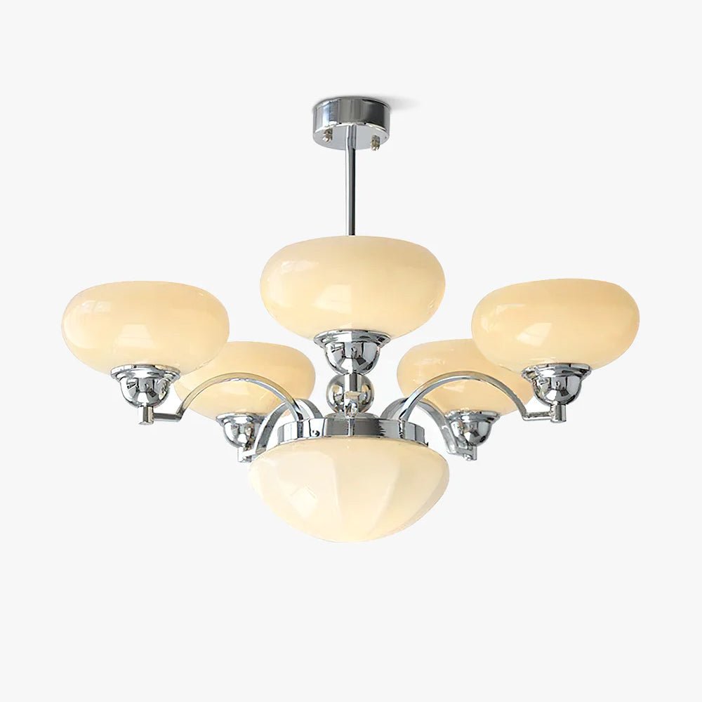 Veliniel lámpara de araña Warre Satin Nickel vidrio Hierro