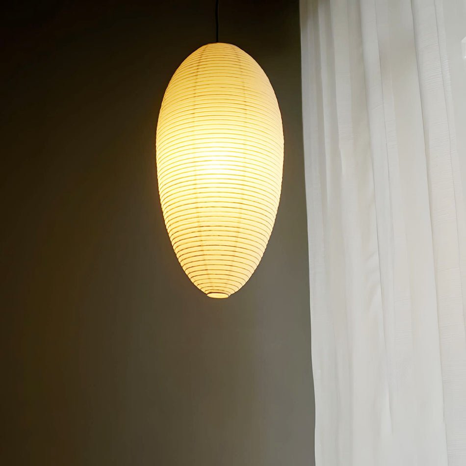Myraean lámpara colgante moderna minimalista de papel y bambú color