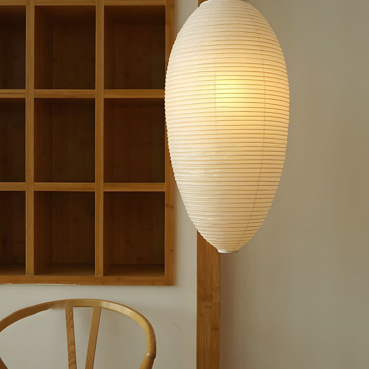 Myraean lámpara colgante moderna minimalista de papel y bambú color