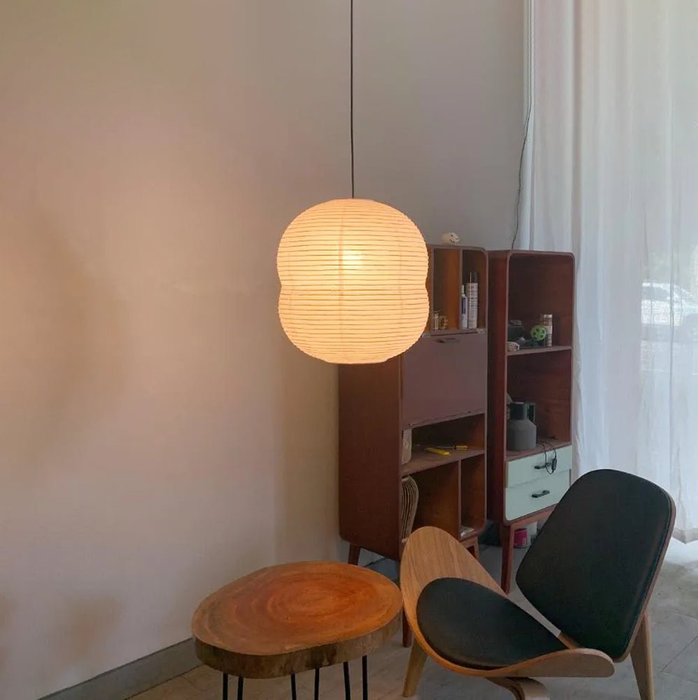 Nivelelle lámpara colgante minimalista con pantalla de papel de arroz