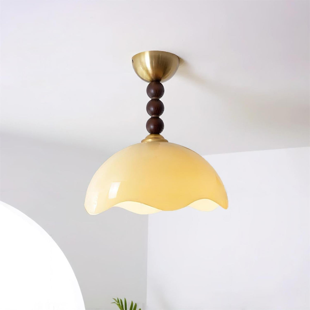 Amberis lámpara de techo vintage de vidrio ámbar