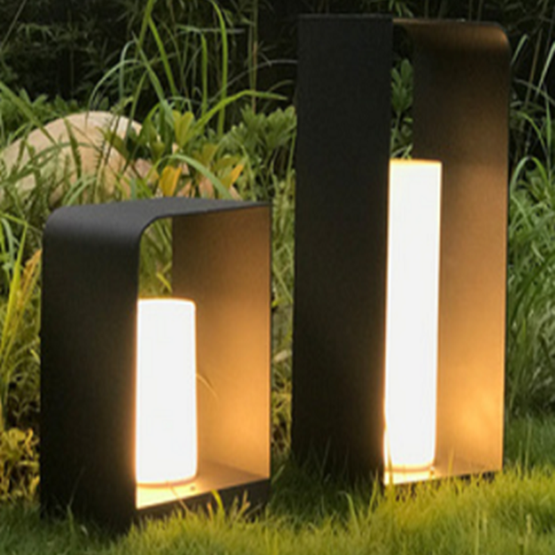 Ray Minimalista Rectangular Metal Lámpara De Pie Exterior Patio