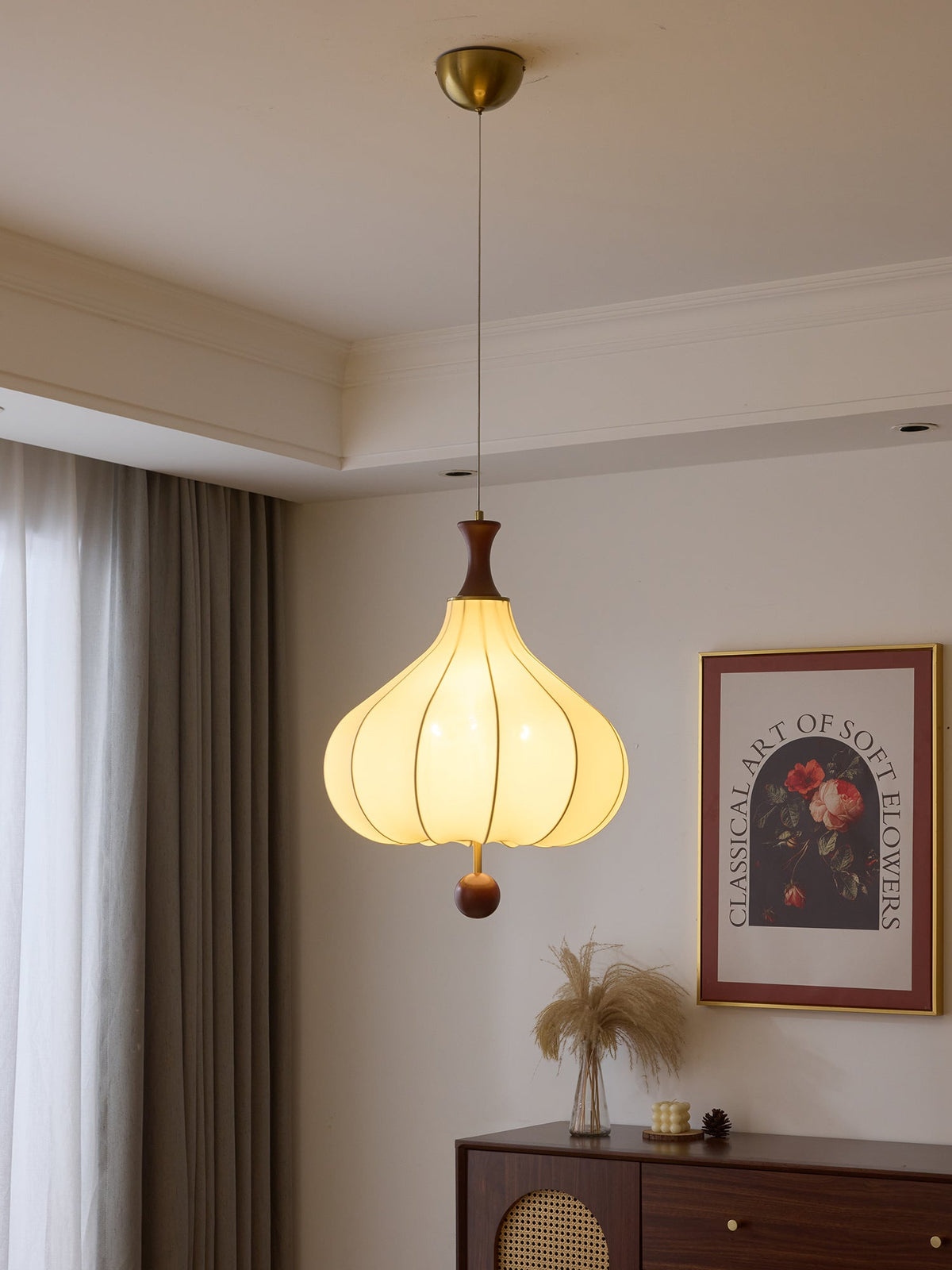 Mymira lámpara colgante de madera con elegancia tradicional