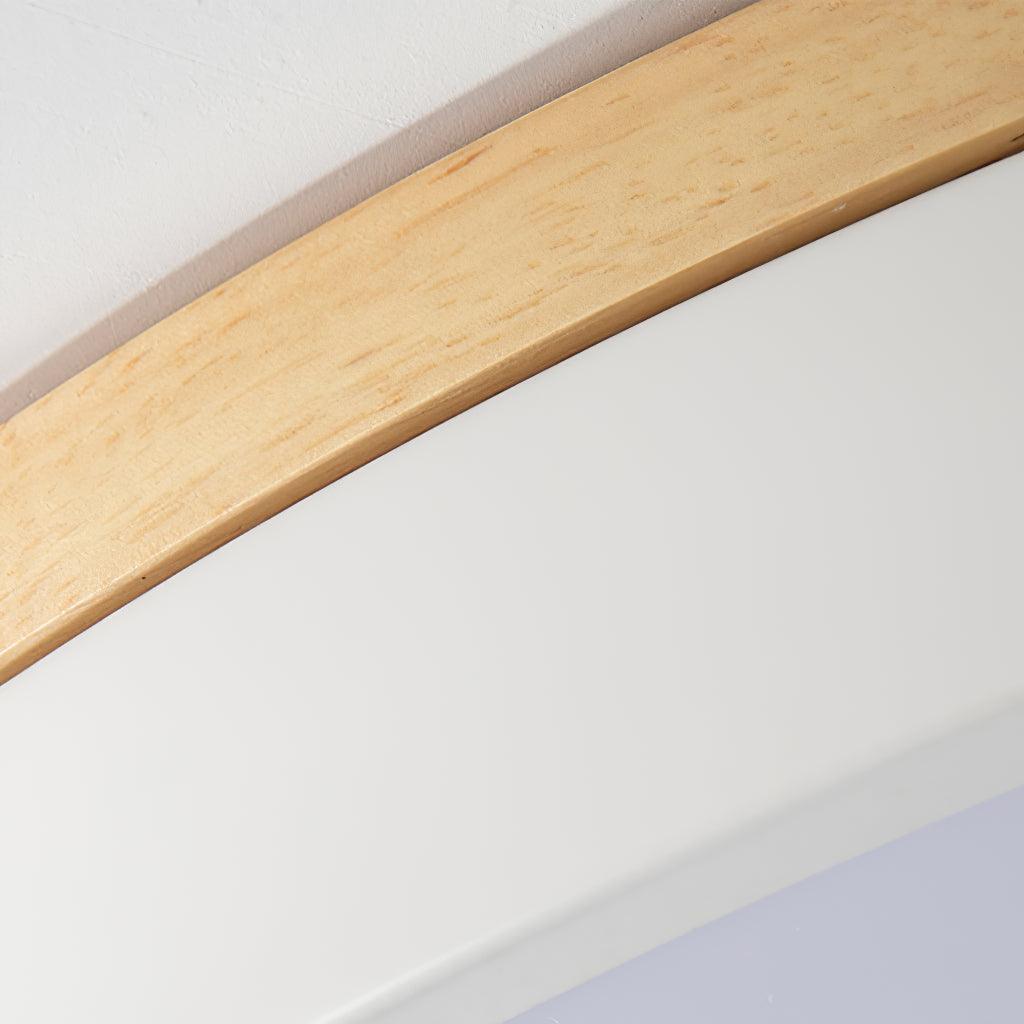 Daelis lámpara de techo Redonda blanca con madera