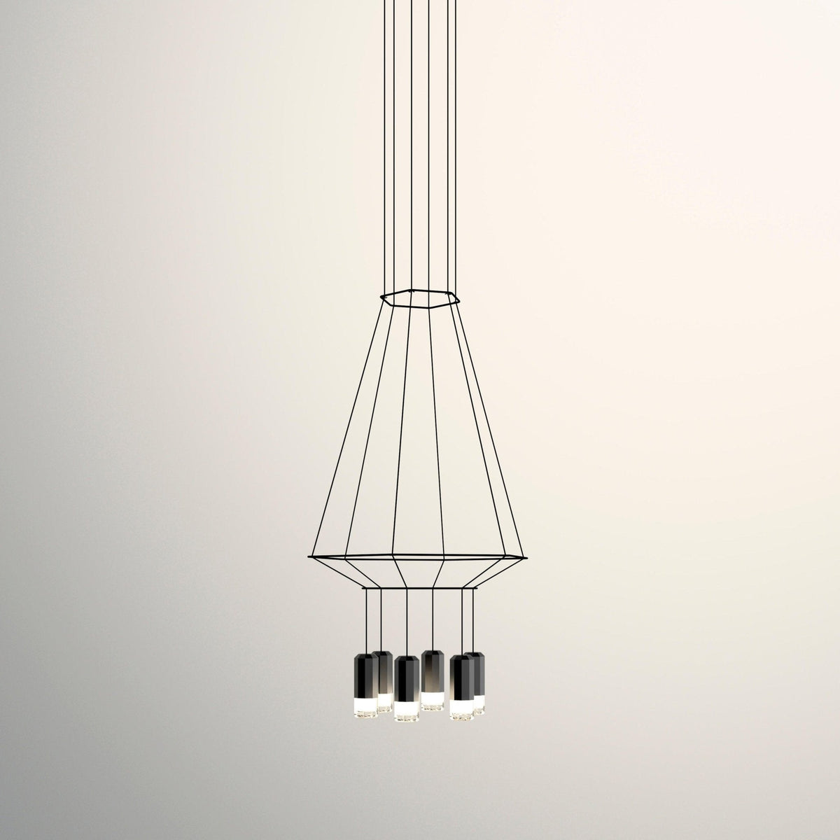 Elaalora lámpara colgante geométrica de cable negro LED