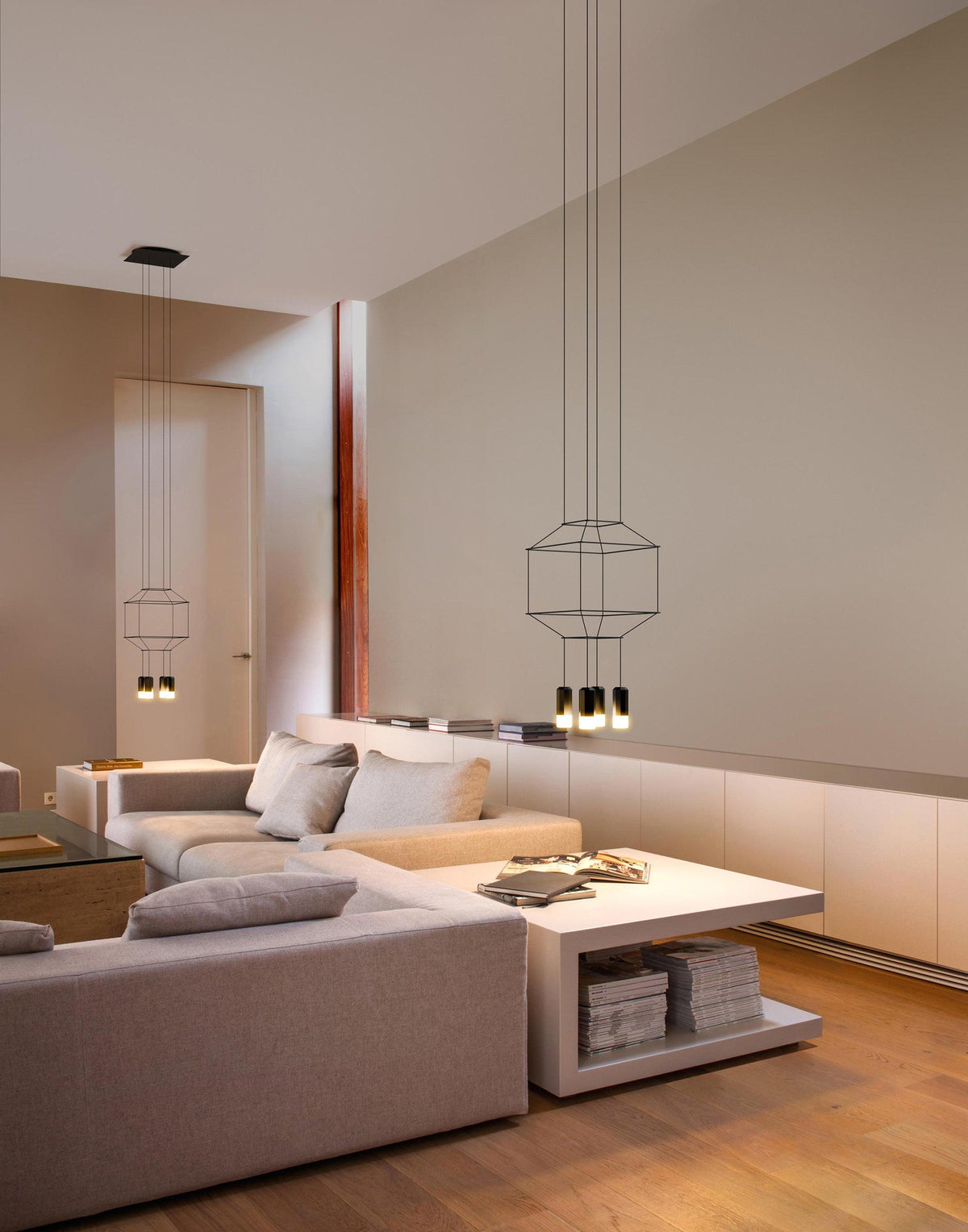 Elaalora lámpara colgante geométrica de cable negro LED