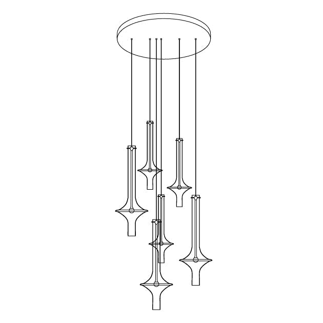 Sarenol lámpara colgante de vidrio industrial glam
