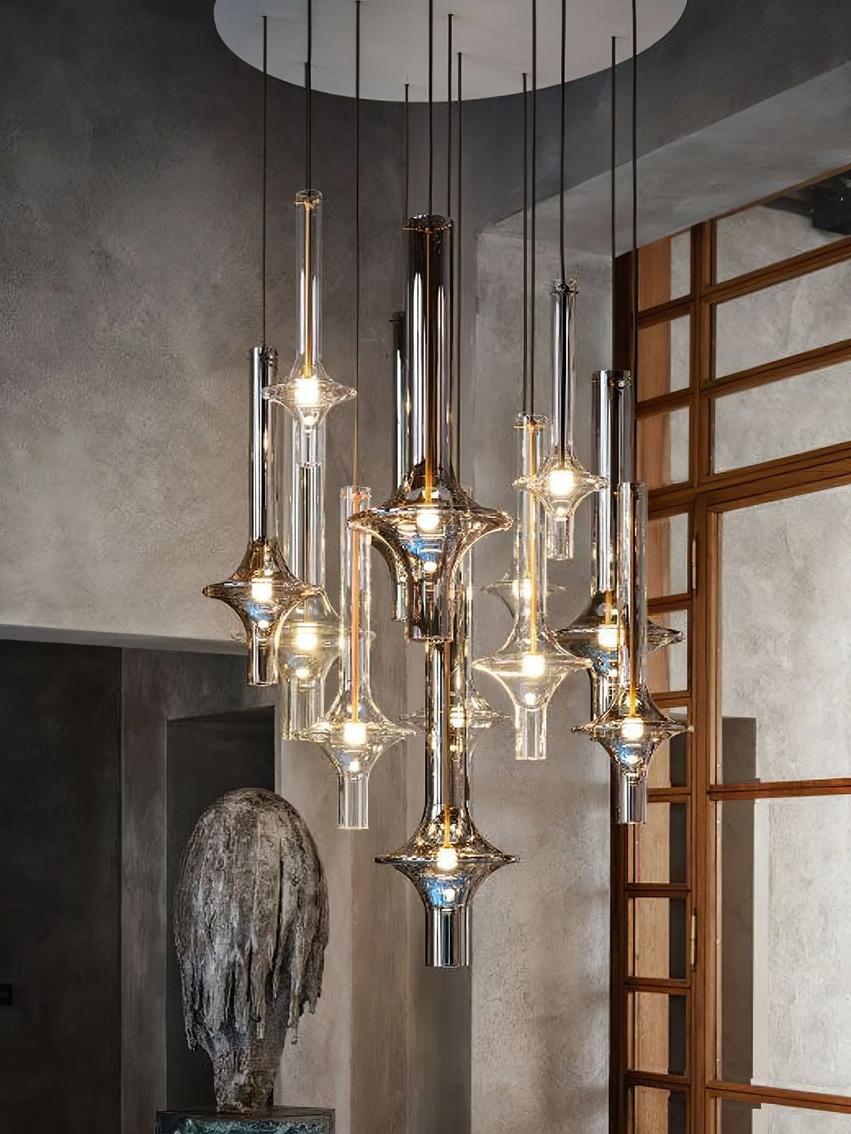 Sarenol lámpara colgante de vidrio industrial glam