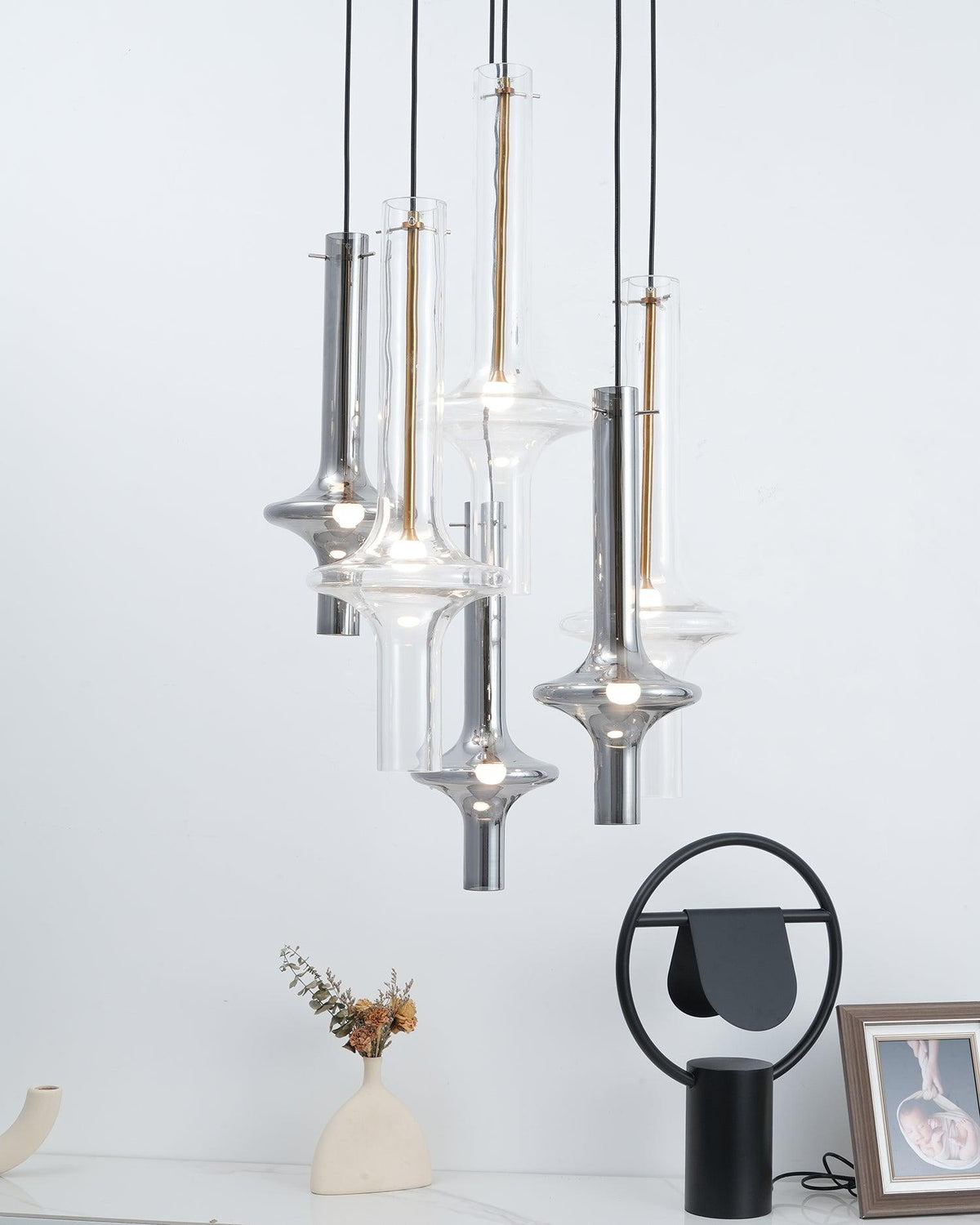 Sarenol lámpara colgante de vidrio industrial glam
