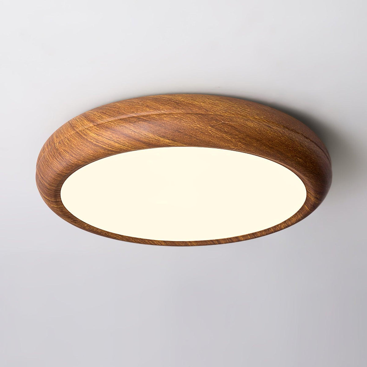 Elda lámpara de techo redonda de madera con grano de madera