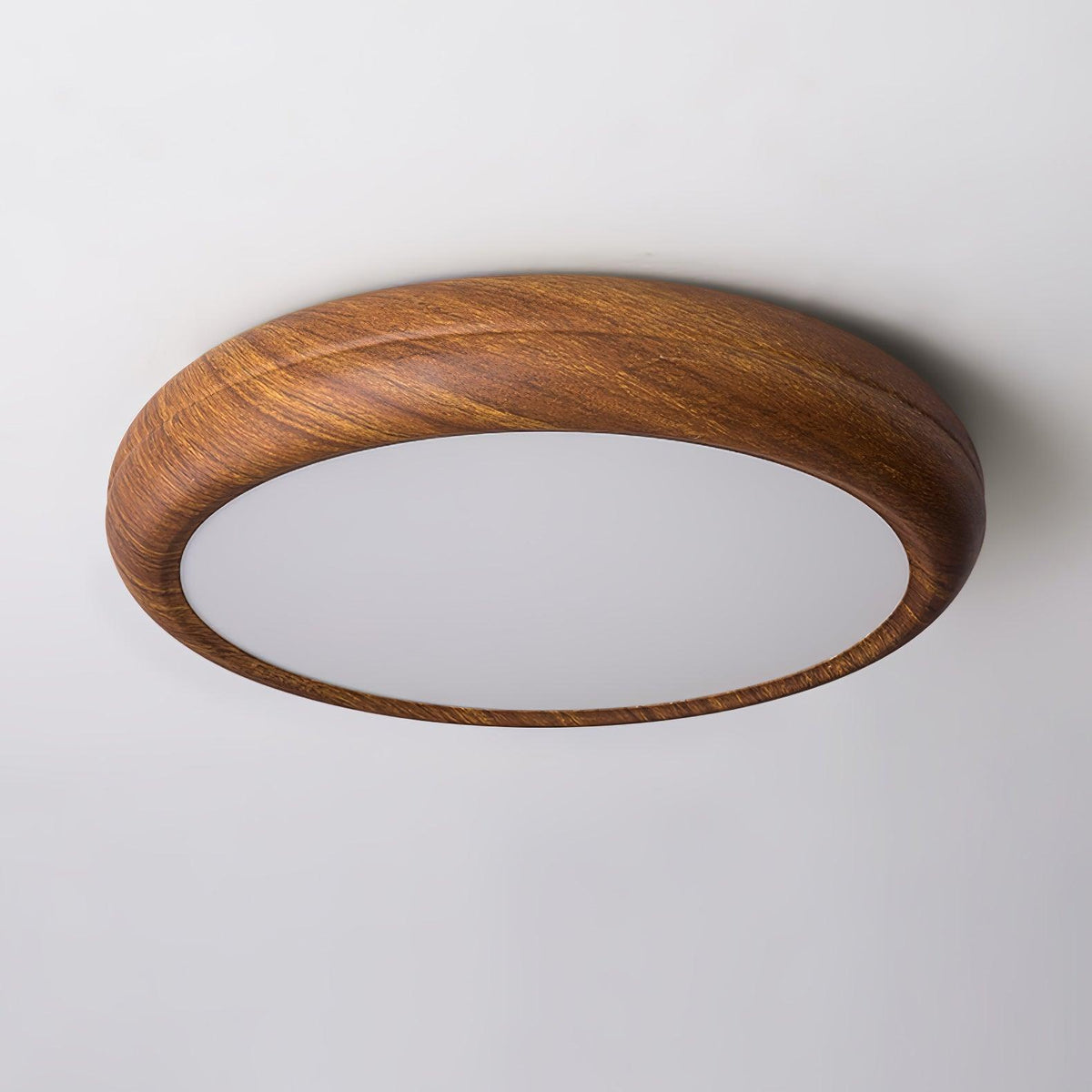 Elda lámpara de techo redonda de madera con grano de madera