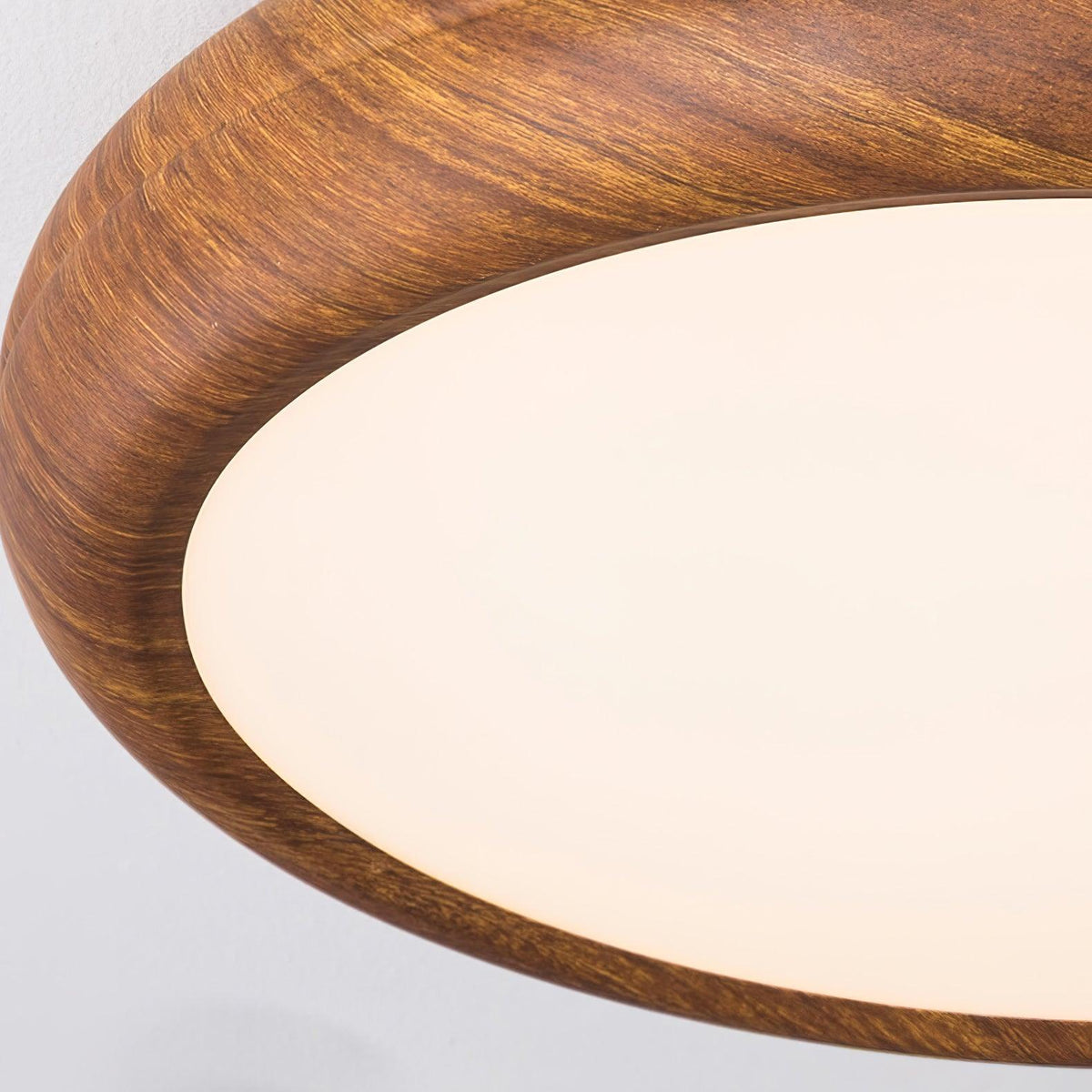Elda lámpara de techo redonda de madera con grano de madera