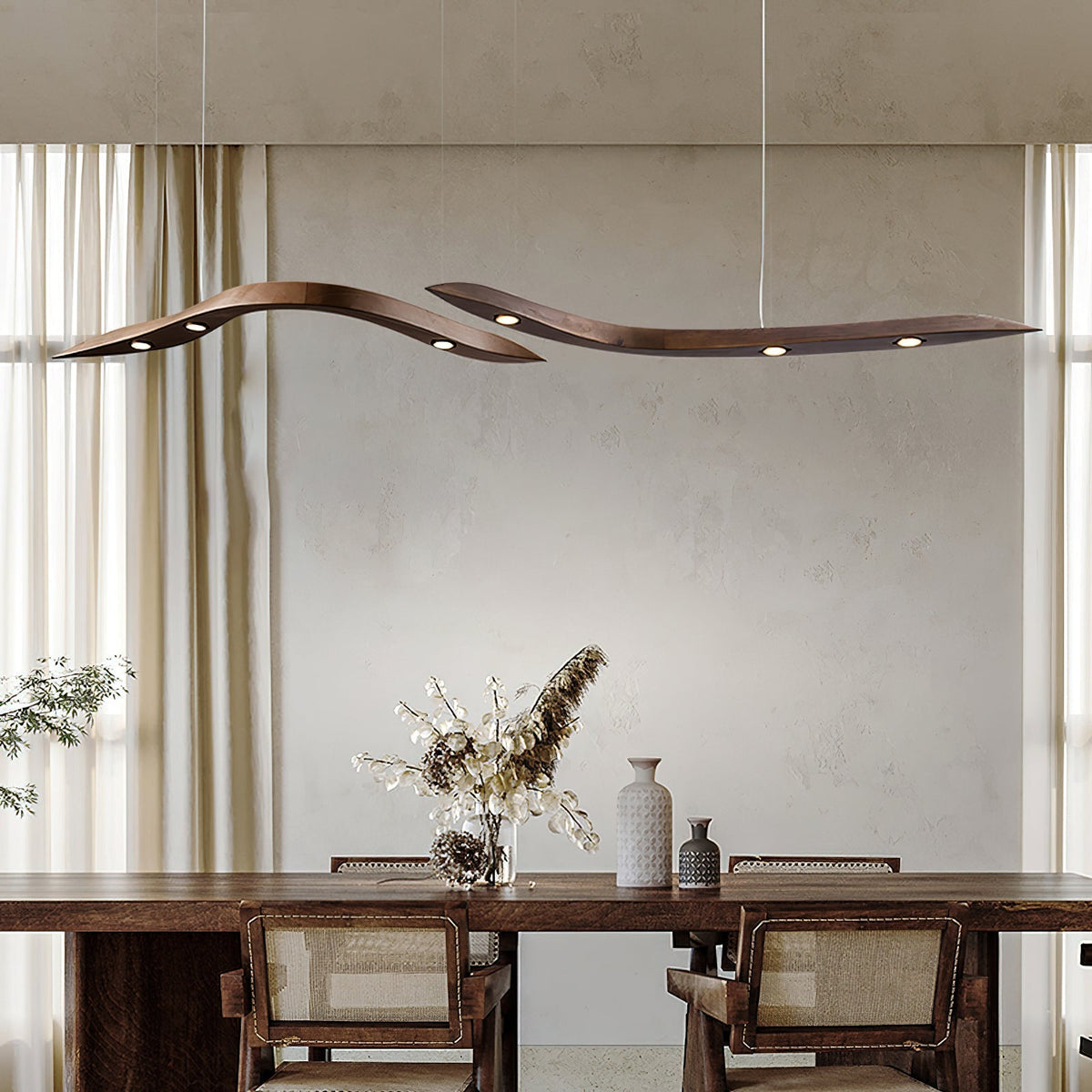 Queral lámpara colgante Flow minimalista de madera