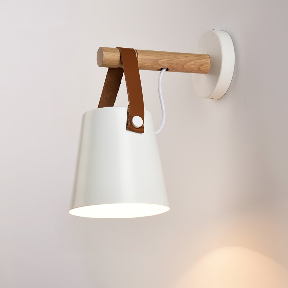 Virixon aplique de pared de madera y cuero