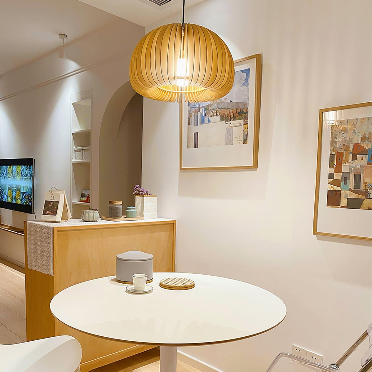 Jior lámpara colgante de madera elegancia Orb única