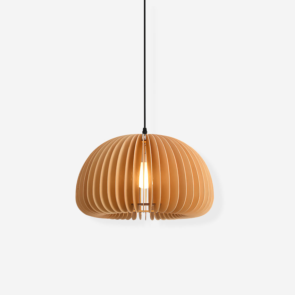 Doren lámpara colgante de madera cúpula calabaza nórdica